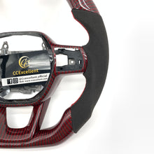 Load image into Gallery viewer, CCexcellent For 11th Gen/2022-2023 Honda Civic carbon fiber steering wheel with gloss red carbon fiber top&bottom&trims