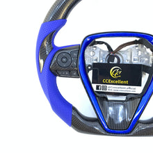 Load image into Gallery viewer, CCexcellent for Toyota Avalon 2018 2019 2020 2021 2022 carbon fiber steering wheel with blue perforated leather