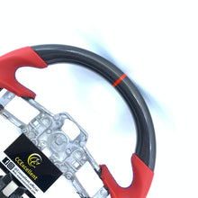 Load image into Gallery viewer, CCexcellent for Ford SHELBY GT350 2015 2016 2017 carbon fiber steering wheel with red smooth leather