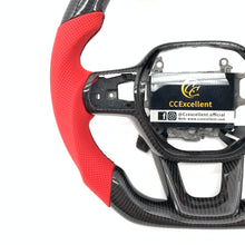 Load image into Gallery viewer, CCexcellent For 11th Gen/2022-2023 Honda Civic carbon fiber steering wheel with gloss red carbon fiber top&bottom&trims
