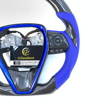 Load image into Gallery viewer, CCexcellent for Toyota Avalon 2018 2019 2020 2021 2022 carbon fiber steering wheel with blue perforated leather