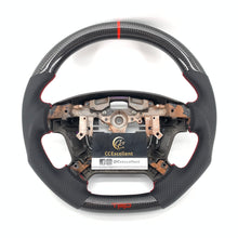 Load image into Gallery viewer, CCexcellent For Toyota 2007-2019 Land Cruiser/200Series/70Series/Tundra/Sequoia/HiAce Carbon Fiber Steering Wheel with red "TRD" printing logo