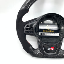 Load image into Gallery viewer, CCexcellent For Toyota Supra A90 carbon fiber steering wheel with gloss black forged carbon fiber with top&bottom&trim