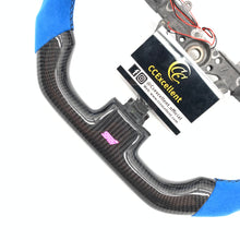 Load image into Gallery viewer, CCexcellent For 2003/2004/2005/2006/2007 Subaru wrx sti carbon fiber steering wheel with blue alcantara sides