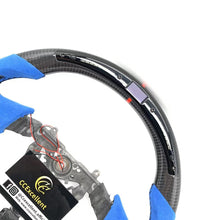 Load image into Gallery viewer, CCexcellent For 2003/2004/2005/2006/2007 Subaru wrx sti carbon fiber steering wheel with blue alcantara sides