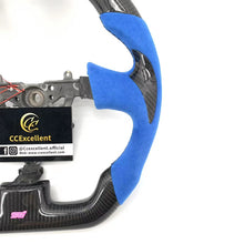 Load image into Gallery viewer, CCexcellent For 2003/2004/2005/2006/2007 Subaru wrx sti carbon fiber steering wheel with blue alcantara sides