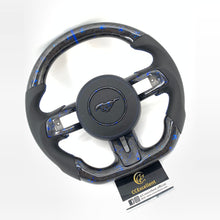 Load image into Gallery viewer, CCexcellent for Ford Mustang 2018 2019 2021 2022 carbon fiber steering wheel with black smooth leather