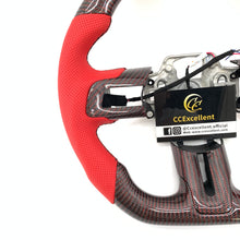 Load image into Gallery viewer, CCexcellent for Ford Mustang 2018 2019 2021 2022 carbon fiber steering wheel with red perforated leather
