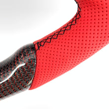 Load image into Gallery viewer, CCexcellent for Ford Mustang 2018 2019 2021 2022 carbon fiber steering wheel with red perforated leather