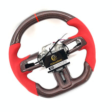 Load image into Gallery viewer, CCexcellent for Ford Mustang 2018 2019 2021 2022 carbon fiber steering wheel with red perforated leather