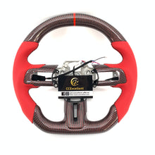 Load image into Gallery viewer, CCexcellent for Ford Mustang 2018 2019 2021 2022 carbon fiber steering wheel with red perforated leather