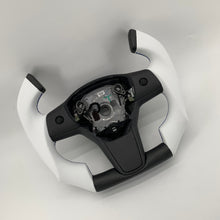 Load image into Gallery viewer, CCExcellent for tesla model 3/Y 2017-2020 carbon fiber steering wheel white smooth leather