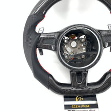 Load image into Gallery viewer, CCexcellent For Porsche Cayman models 2013 2014 2015 2016 carbon fiber steering wheel with gloss black carbon fiber top & bottom & trim