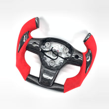 Load image into Gallery viewer, CCExcellent for tesla model3 2017-2020 carbon fiber steering wheel black forged carbon fiber trims