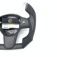 Load image into Gallery viewer, CCExcellent for tesla model3 2017-2020 carbon fiber steering wheel black smooth leather