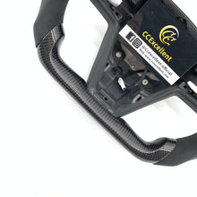 Load image into Gallery viewer, CCExcellent for tesla model s 2022+ carbon fiber steering wheel black gloss carbon fiber