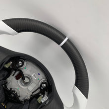 Load image into Gallery viewer, CCExcellent for tesla model 3/Y 2017-2020 carbon fiber steering wheel white smooth leather
