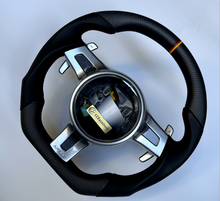 Load image into Gallery viewer, CCexcellent For Porshce Carrera models 2012 2013 2014 2015 2016 carbon fiber steering wheel with black smooth leather sides