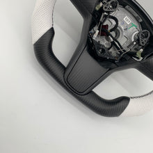 Load image into Gallery viewer, CCExcellent for tesla model 3/Y 2017-2020 carbon fiber steering wheel white smooth leather