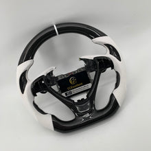 Load image into Gallery viewer, CCexcellent For Acura TL 2009 2010 2011 2012 2013 2014 carbon fiber steering wheel with white perforated leather sides