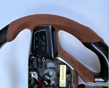 Load image into Gallery viewer, CCexcellent For Maserati Quattroporte GTS 2013 2014 2015 2016 2017 2018 2019 carbon fiber steering wheel with brown Italian alcantara sides