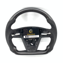 Load image into Gallery viewer, CCExcellent for tesla model s 2022+ carbon fiber steering wheel black gloss carbon fiber