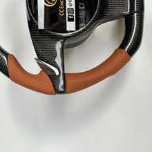 Load image into Gallery viewer, CCexcellent For Porsche Panamera 2009 2010 2011 2012 2013 2014 2015 2016 carbon fiber steering wheel with brown perforated leather sides