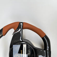 Load image into Gallery viewer, CCexcellent For Porsche Panamera 2009 2010 2011 2012 2013 2014 2015 2016 carbon steering wheel with brown perforated leather sides