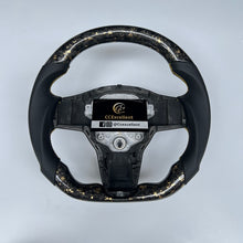 Load image into Gallery viewer, CCexcellent For Tesla Model Y carbon fiber steering wheel with gold flake forged carbon