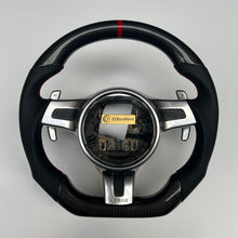 Load image into Gallery viewer, CCexcellent For Porsche Boxster models 2013 2014 2015 2016 carbon fiber steering wheel with black perforated leather sides