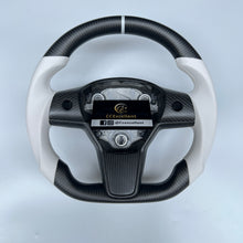 Load image into Gallery viewer, Custom CCexcellent For Tesla Model 3/y 2017/2018/2019 carbon fiber steering wheel