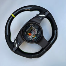 Load image into Gallery viewer, CCexcellent For Porsche Boxster models 2013 2014 2015 2016 carbon fiber steering wheel with black perforated leather sides