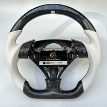 Load image into Gallery viewer, CCexcellent For Acura TSX 2004 2005 2006 2007 2008 carbon fiber steering wheel with white perforated leather sides