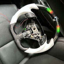 Load image into Gallery viewer, CCexcellent For Acura TSX 2004 2005 2006 2007 2008 carbon fiber steering wheel with white perforated leather sides