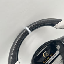 Load image into Gallery viewer, CCexcellent For Tesla Model 3 carbon fiber steering wheel with white perforated leather