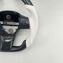 Load image into Gallery viewer, CCexcellent For Tesla Model 3 carbon fiber steering wheel with white perforated leather
