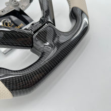 Load image into Gallery viewer, CCexcellent For Infiniti G37/G35 2008/2009/2010/2011/2012/2013 carbon fiber steering wheel with white perforated leather