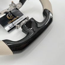 Load image into Gallery viewer, CCexcellent For Infiniti G37/G25/G35 2008/2009/2010/2011/2012/2013 carbon fiber steering wheel with white perforated leather