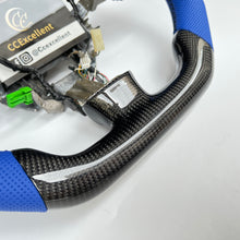 Load image into Gallery viewer, CCexcellent For Acura TSX 2004 2005 2006 2007 2008 carbon steering wheel with blue perforated leather sides