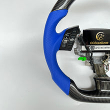 Load image into Gallery viewer, CCexcellent For Acura TSX 2004 2005 2006 2007 2008 carbon fiber steering wheel with blue perforated leather sides