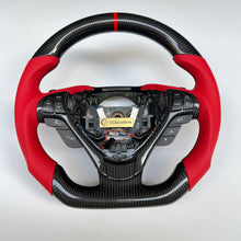 Load image into Gallery viewer, CCexcellent For Acura TL 2009 2010 2011 2012 2013 2014 carbon fiber steering wheel with red perforated leather sides