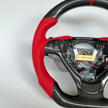 Load image into Gallery viewer, CCexcellent For Acura TL 2009 2010 2011 2012 2013 2014 carbon fiber steering wheel with red perforated leather sides