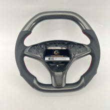 Load image into Gallery viewer, CCexcellent For Tesla Model S carbon fiber steering wheel with black perforated leather