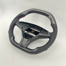 Load image into Gallery viewer, CCexcellent For Tesla Model S carbon fiber steering wheel with black perforated leather