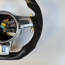 Load image into Gallery viewer, CCexcellent For Porsche Panamera 2009 2010 2011 2012 2013 2014 2015 2016 carbon fiber steering wheel with black Italian alcantara sides