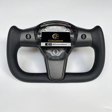 Load image into Gallery viewer, CCexcellent For Tesla Model Y 2017-2021 carbon fiber steering wheel with Yoke design