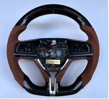 Load image into Gallery viewer, CCexcellent For Maserati Quattroporte GTS 2013 2014 2015 2016 2017 2018 2019 carbon fiber steering wheel with brown Italian alcantara sides