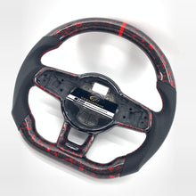 Load image into Gallery viewer, CCExcellent for Volkswagen MK7 2015-2019 carbon fiber steering wheel gloss forged carbon fiber with red flakes trims