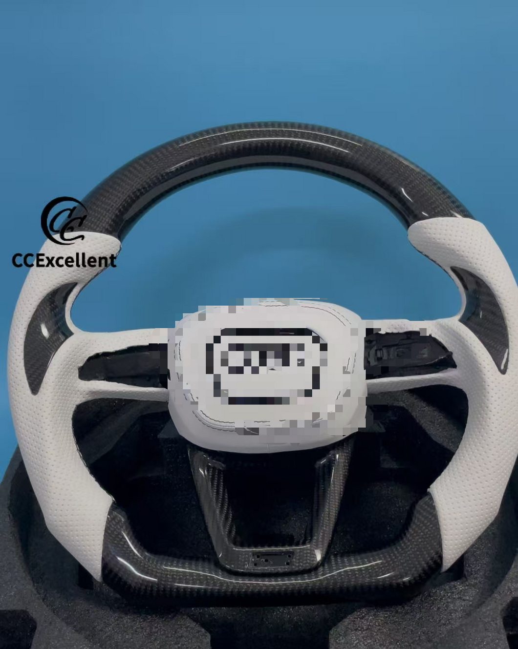 CCExcellent For Audi Q5 Q7 Q8 Q3 Q2 2016-2024  Carbon Fiber Steering Wheel With Airbag cover/Carbon fiber shift paddles