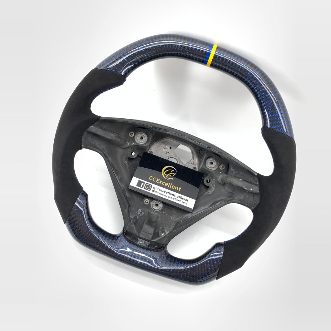 CCexcellent For S60 2005 2006 2007 2008 2009 volvo carbon fiber steering wheel with blue&yellow stripe